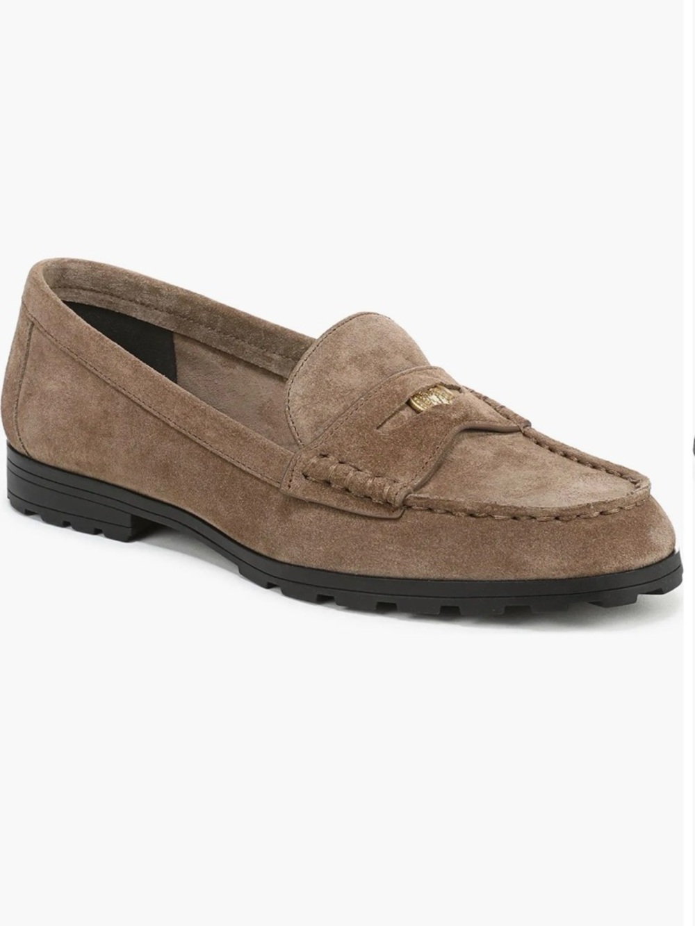 Veronica Beard Taupe Suede Penny Loafers
